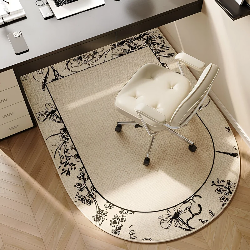 Behagelig Oval Tæppe Beige – Skridsikker og Let at Rengøre