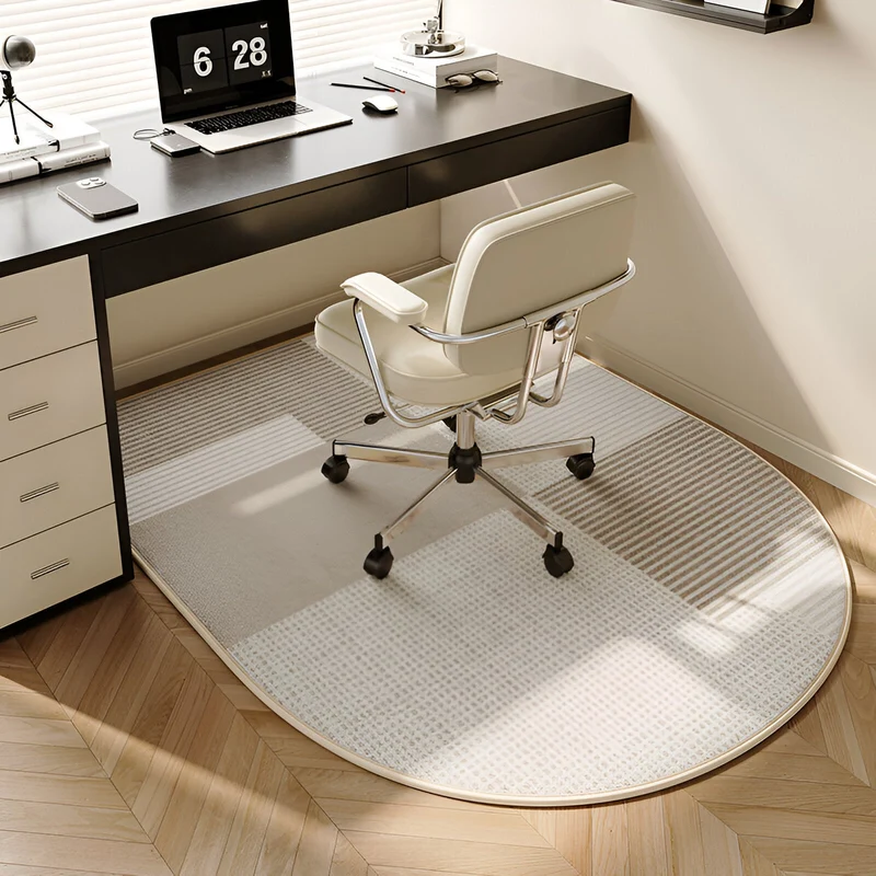 Behagelig Oval Tæppe Beige – Skridsikker og Let at Rengøre