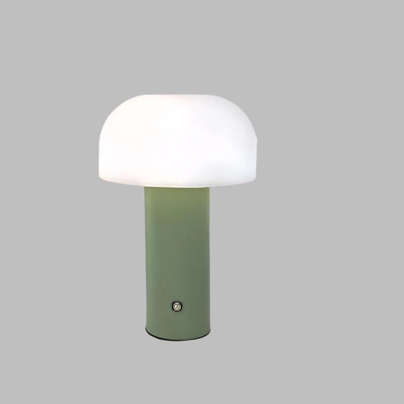 Stilfuld trådløs bordlampe i svampedesign med dæmpefunktion