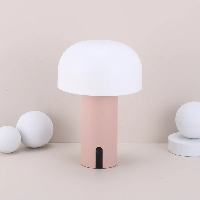 Stilfuld trådløs bordlampe i svampedesign med dæmpefunktion