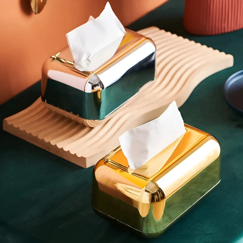 Elegant Servietboks Holder med Spejlglans Finish