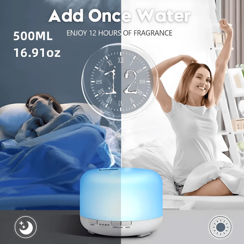 Farverig 4-i-1 Aroma-Diffuser med Bluetooth og Lys