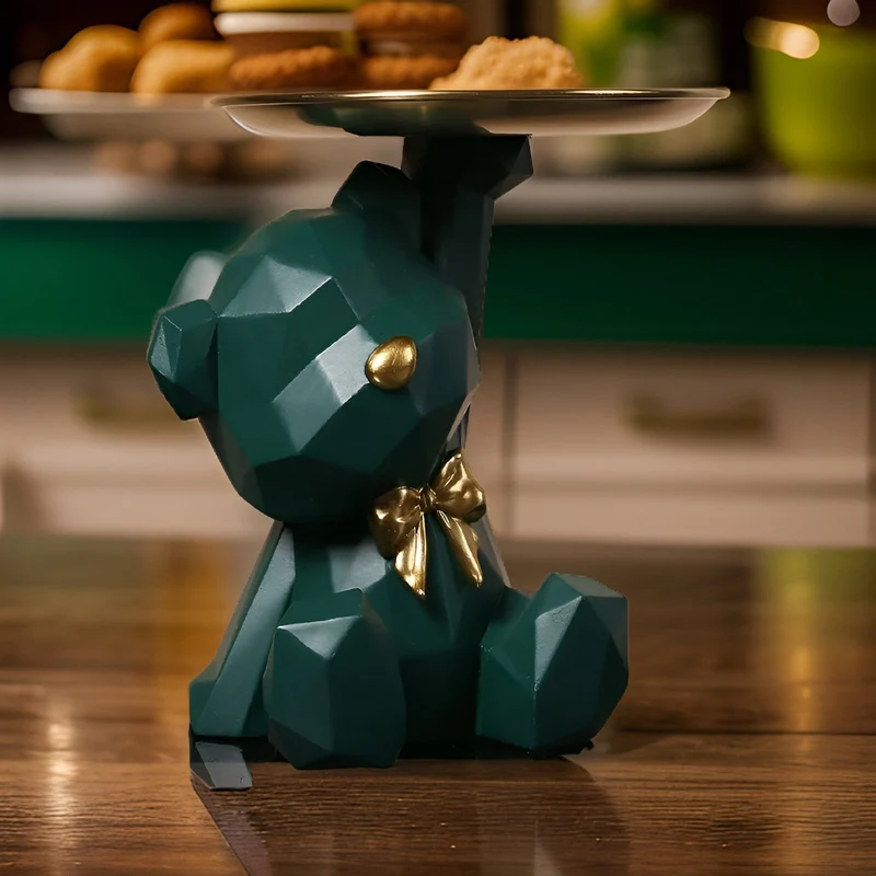 Stilfuld Geometrisk Skulptur med Nøglering & Opbevaring