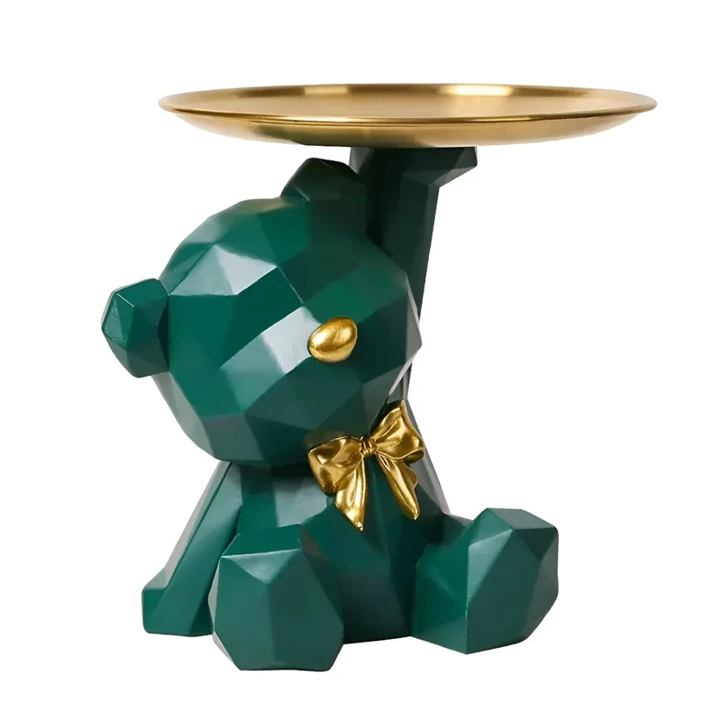 Stilfuld Geometrisk Skulptur med Nøglering & Opbevaring