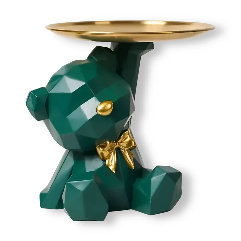 Stilfuld Geometrisk Skulptur med Nøglering & Opbevaring