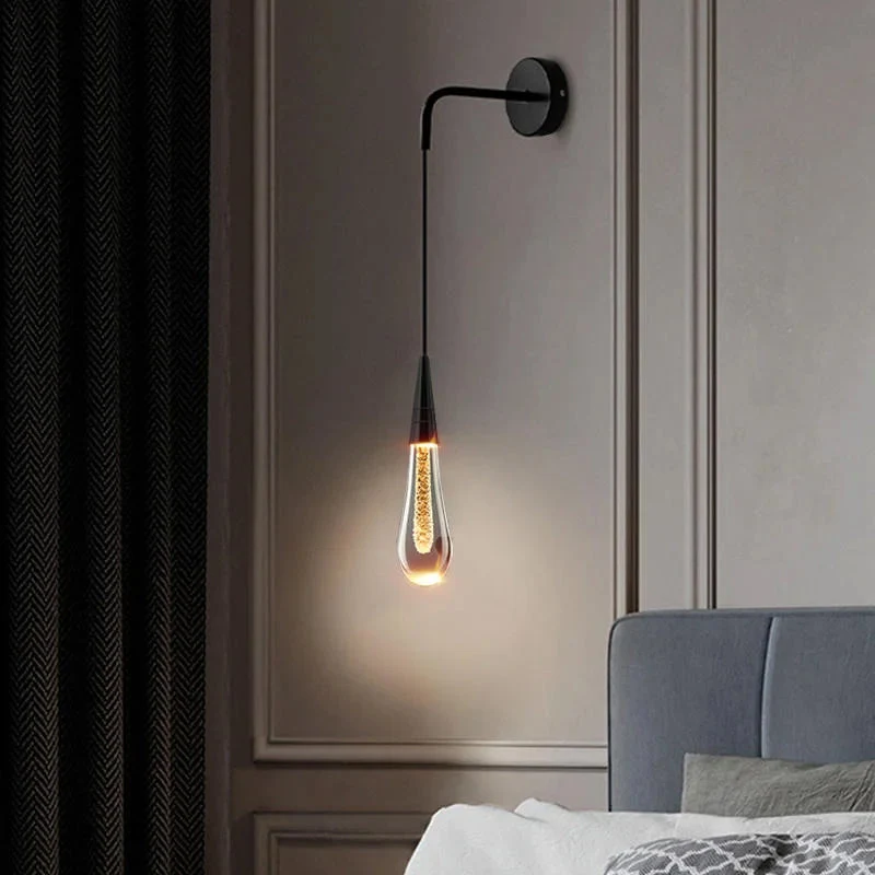Stilfuld LED Væglampe i Glas med Kristaleffekt