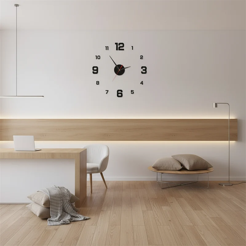 Elegant Rammefri Vægur med Moderne Design og Stil