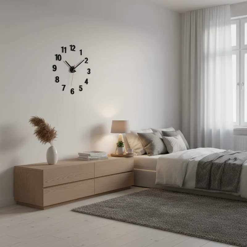 Elegant Rammefri Vægur med Moderne Design og Stil