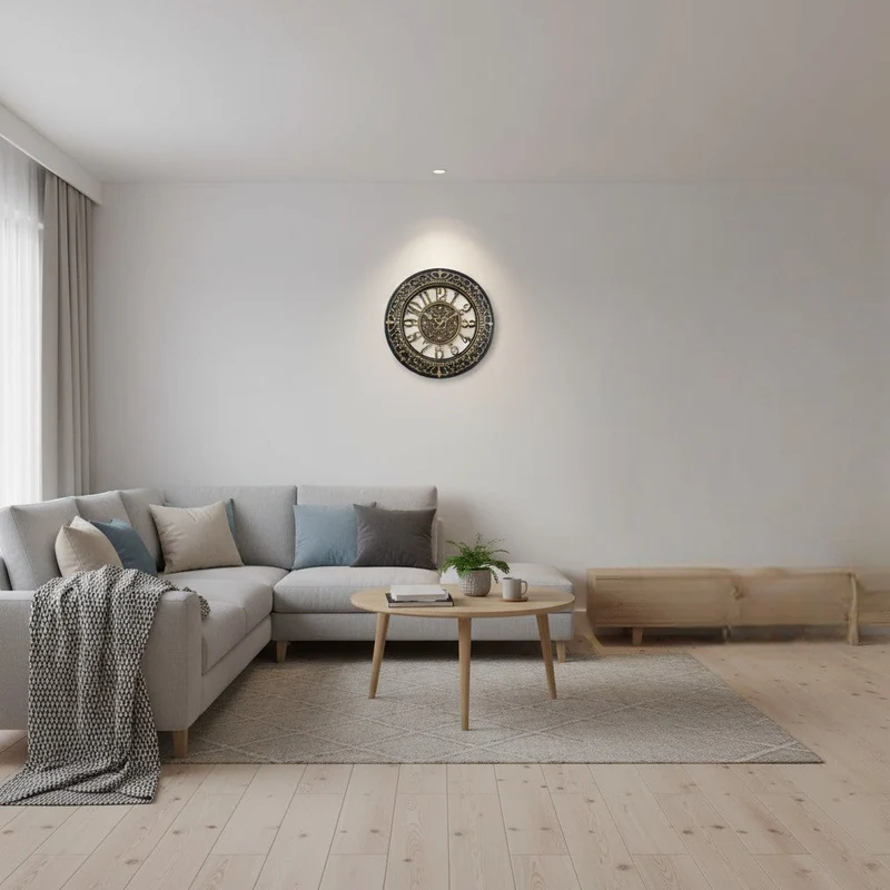 Stor Moderne Vægur Sort | Elegant og Tidløst Design