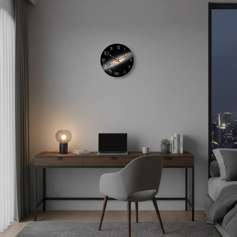 Stor Glas Vægur med Minimalistisk Design til Moderne Hjem