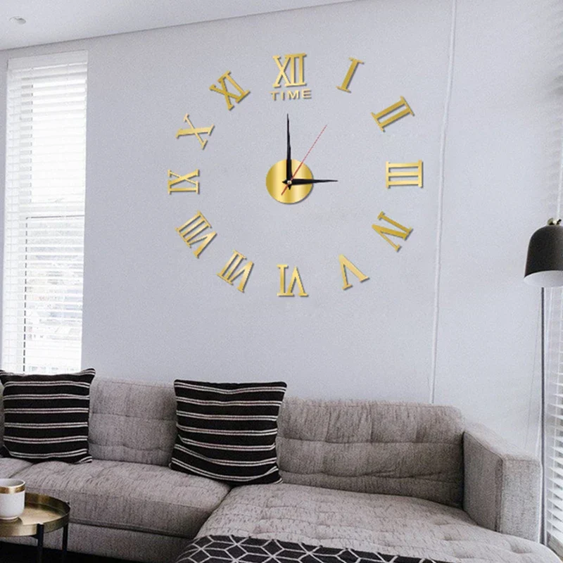 Stor Sort Vægur med Romertal – Klassisk og Elegant Design