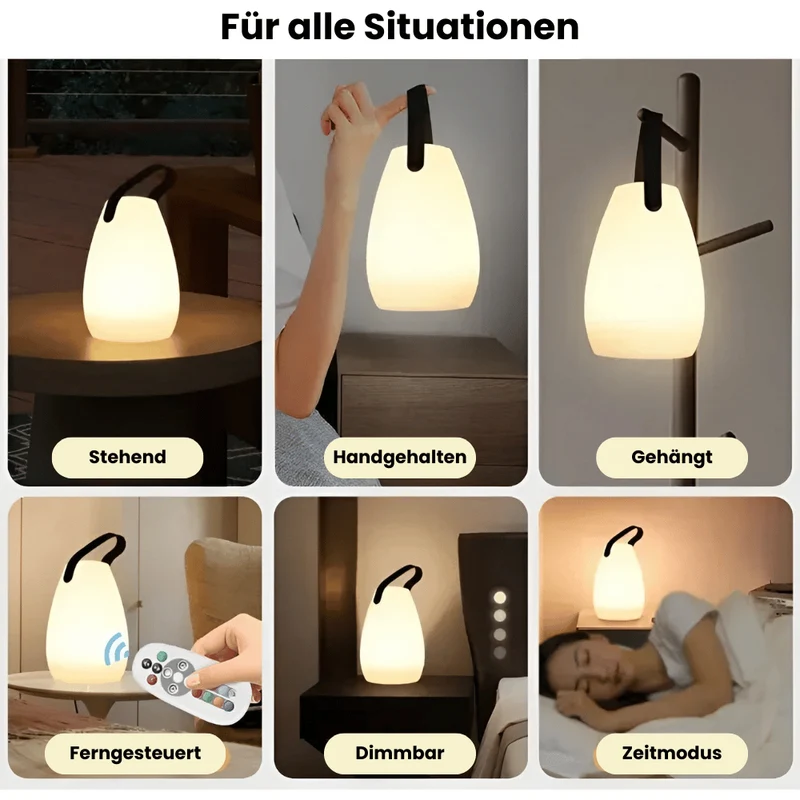 Trådløs LED-lampe | Bærbar & Vandtæt til Indendørs/Outdoor