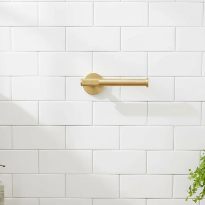 Elegant rund toiletpapirholder i rustfrit stål til badeværelset