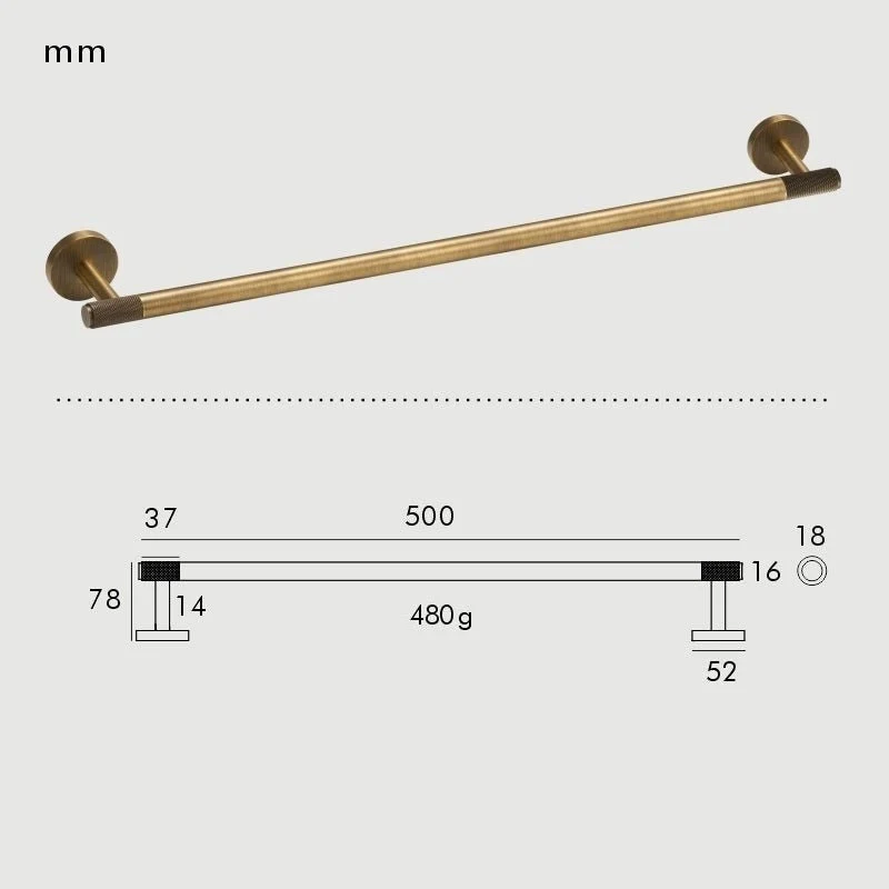 Elegant håndklædeholder i sort mat messing til badeværelset