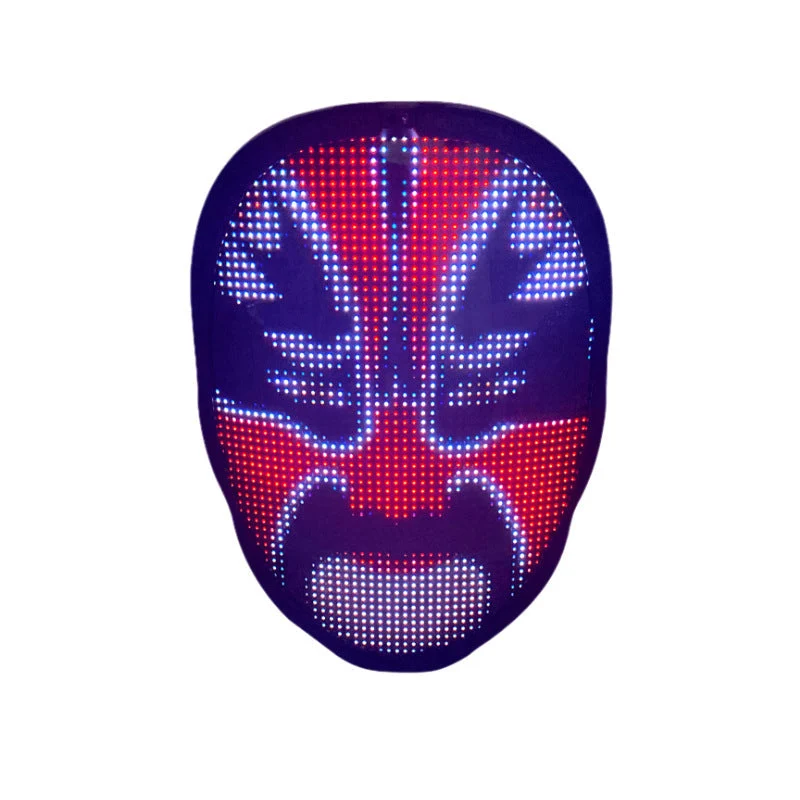 Genopladelig LED-maske med digital ansigtsændring til fest