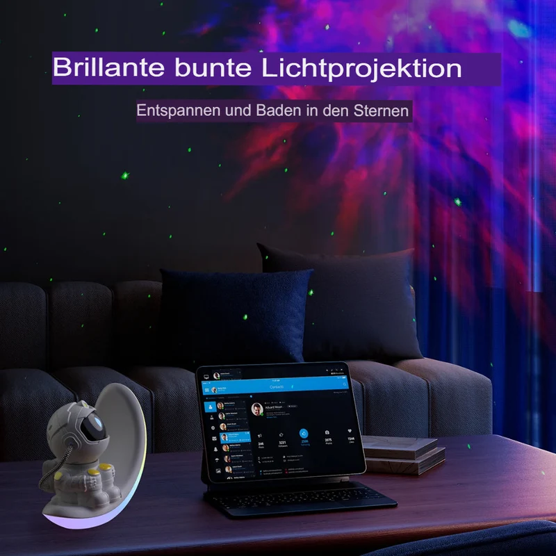 LED Stjerneprojektor med Astronaut - Magisk Atmosfære i Hjemmet