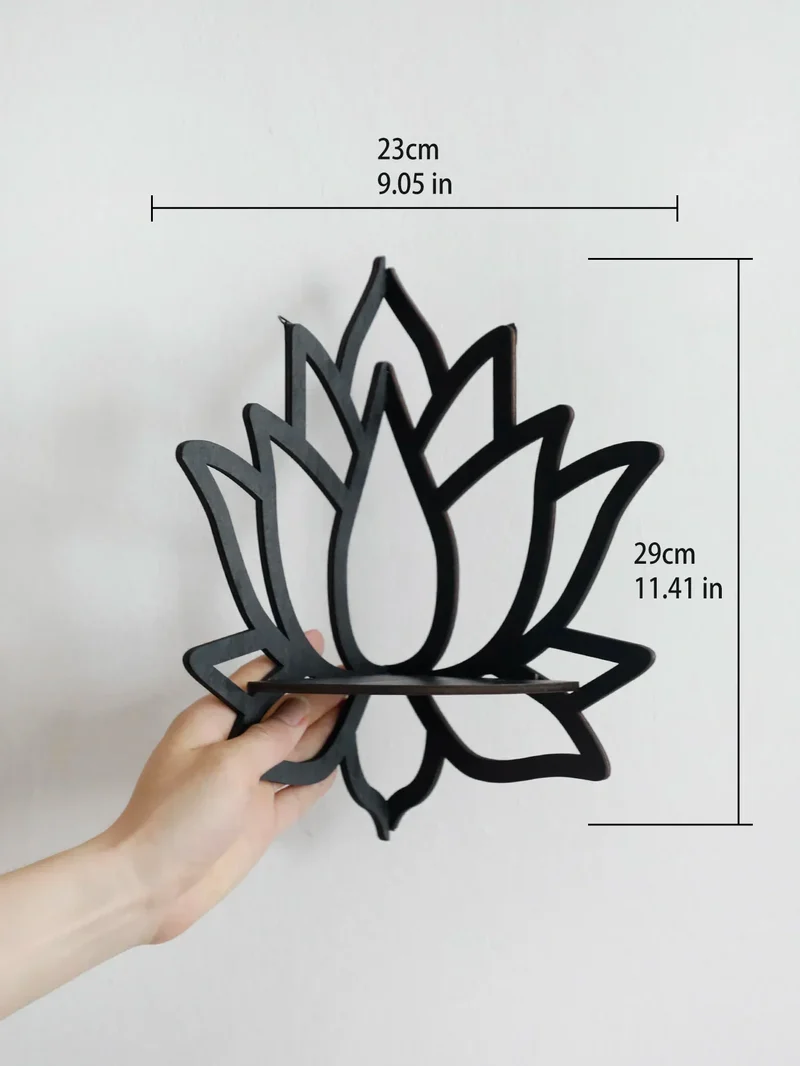 LotusKristal Hjørne – Trædesign med Spirituel Harmoni 23x29 cm