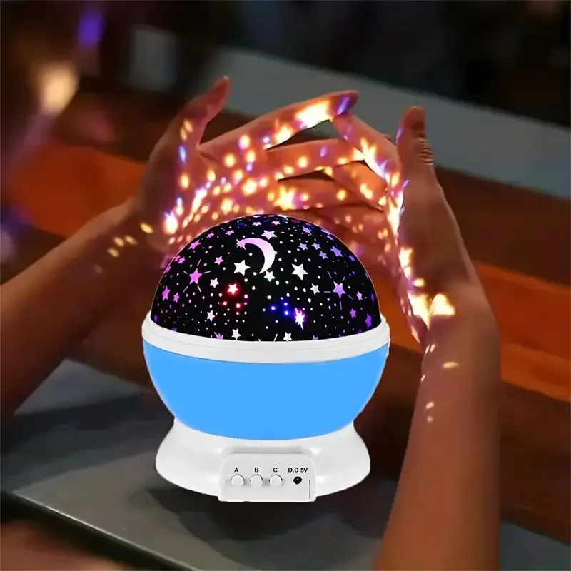 360° Stjerneprojektor med Beroligende Musik & Farveskift