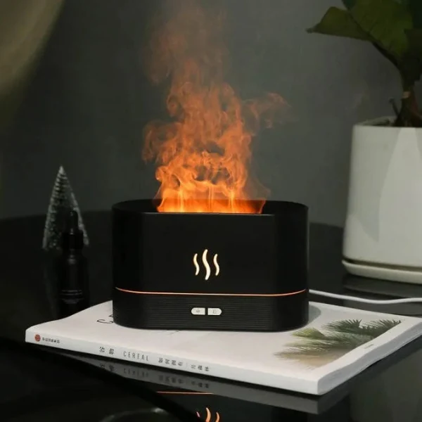 Aroma Diffuser med LED Flammeeffekt og Ultralydsteknologi