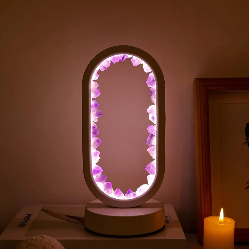 Amethyst Lampe: Beroligende Lys & Naturlig Skønhed