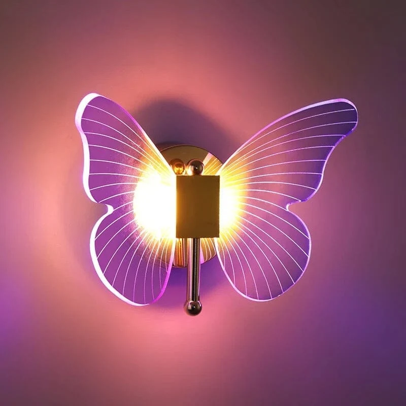 Elegant LED-væglampe i sommerfugleform til stemningslys