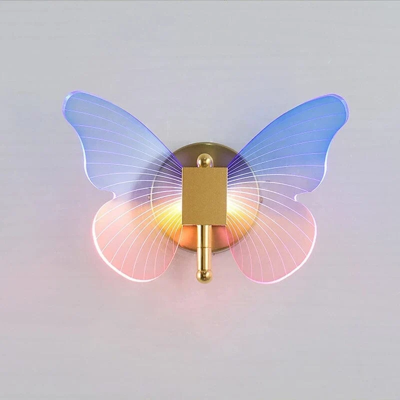 Elegant LED-væglampe i sommerfugleform til stemningslys