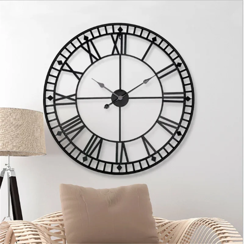 Stor Retro Vægur 40 cm - Industrielt Design til Stuen
