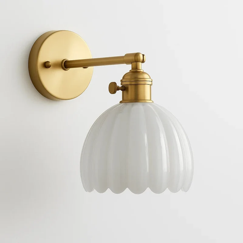 Vintage Glasvægslampe med LED - Klassisk Elegance til Hjemmet