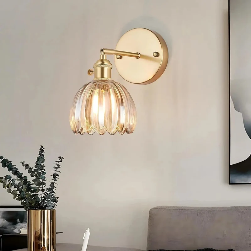 Vintage Glasvægslampe med LED - Klassisk Elegance til Hjemmet