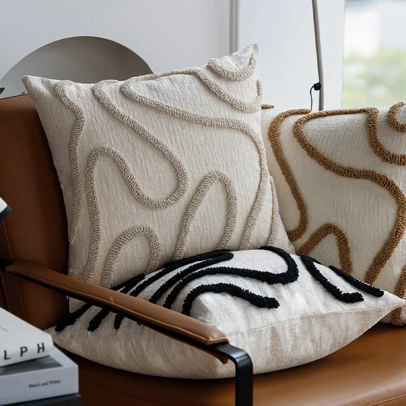 Luksuriøs Boho Chenille Pude 45x45 cm - Blød og Stilfuld