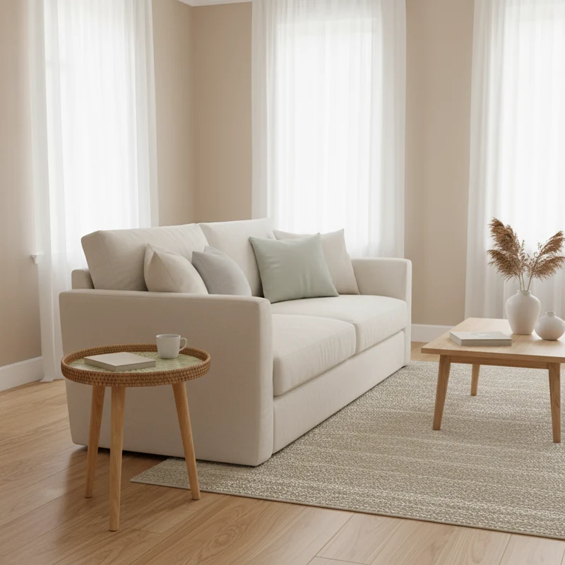 Rund Rattan Sofabord – Håndlavet Skandinavisk Design