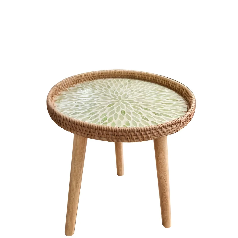 Rund Rattan Sofabord – Håndlavet Skandinavisk Design