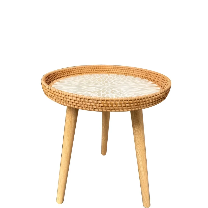 Rund Rattan Sofabord – Håndlavet Skandinavisk Design