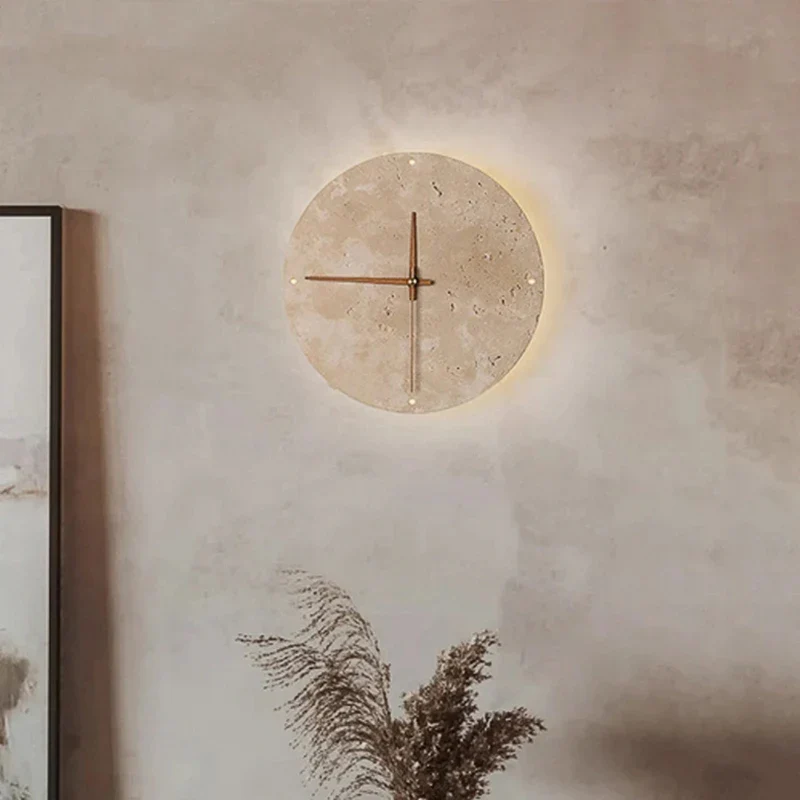 Elegant Marmor LED Vægur med Energi-effektiv Belysning