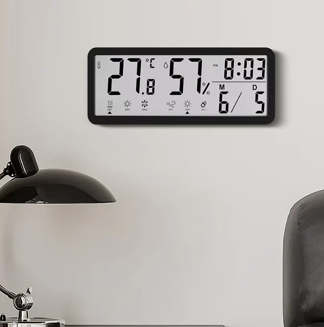 Digital LED-vægur med justerbar lysstyrke og multifunktioner