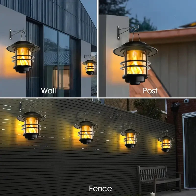 Solarlampe med Flammende Lys - Energibesparende Havelampe