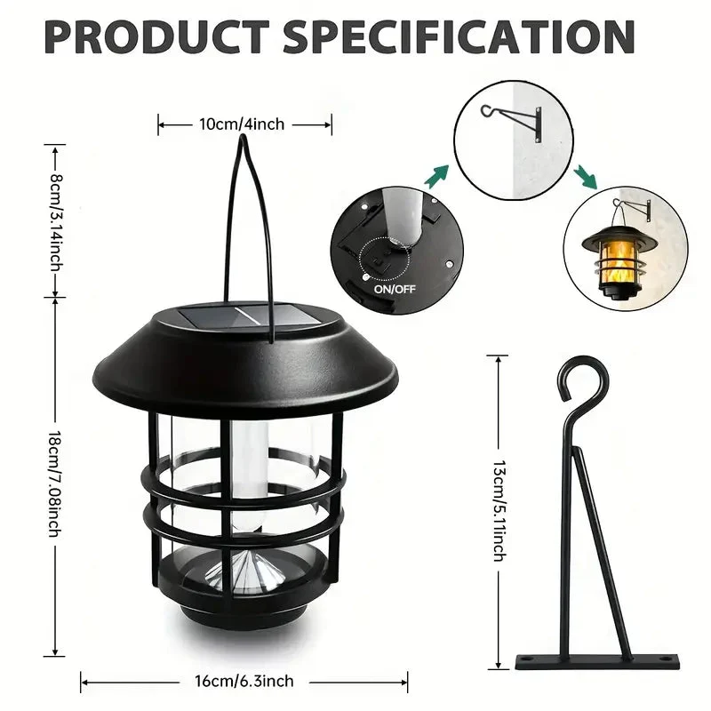 Solarlampe med Flammende Lys - Energibesparende Havelampe