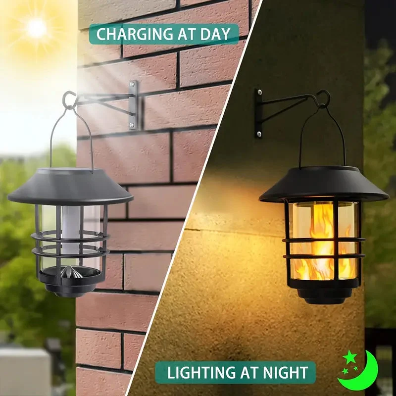 Solarlampe med Flammende Lys - Energibesparende Havelampe
