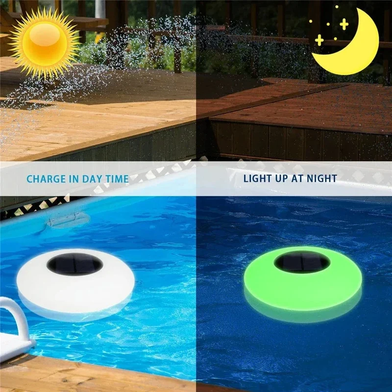 Solcelledrevne LED Poollamper med Farveskift