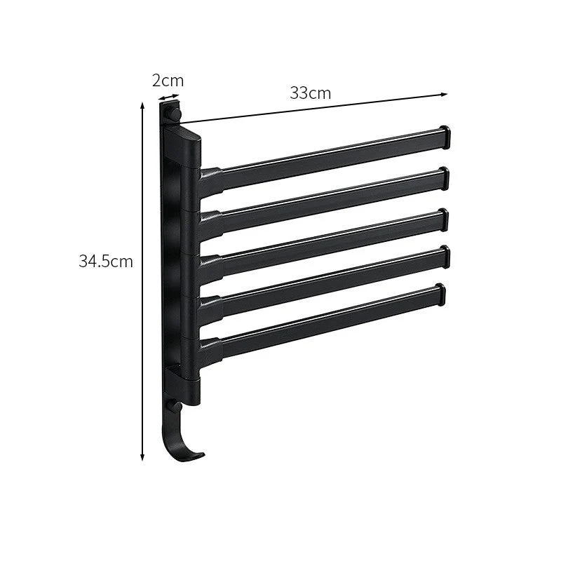Elegant Håndklædeholder i Sort Metal med 5 Arme