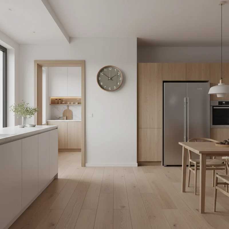 Stilren Vægur i Træ - Støjsvag og Minimalistisk Design 30 cm