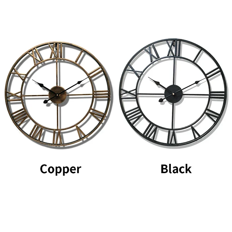 Stor Moderne Vægur i Metal - Sort Design, Tidløs Elegance