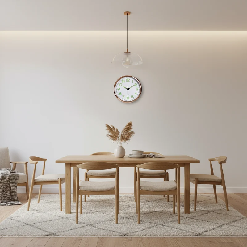 Stor Moderne Vægur med LED-Display i Sort - Stilfuldt Design