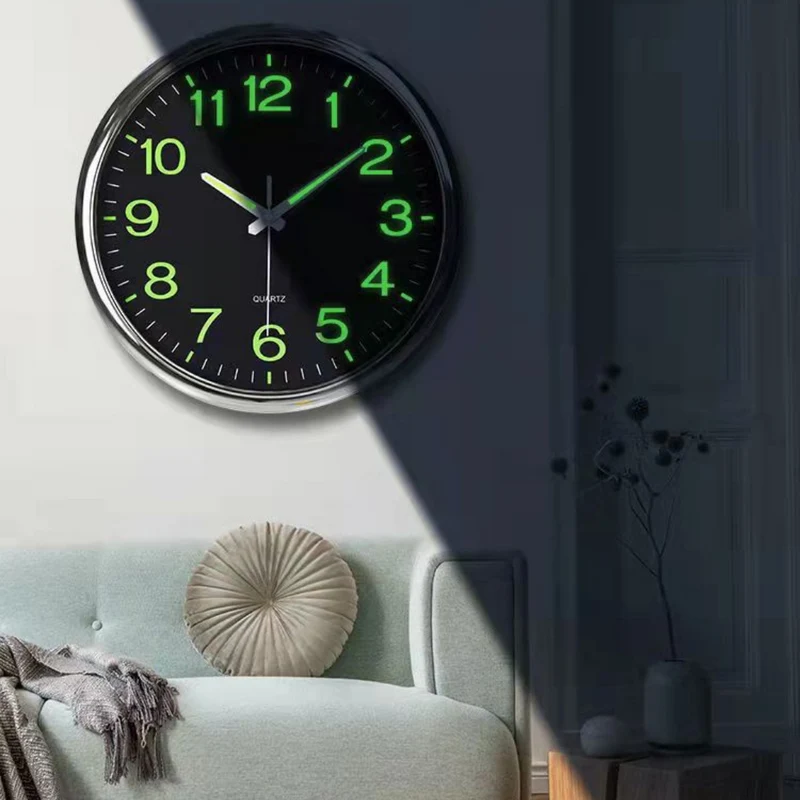 Stor Moderne Vægur med LED-Display i Sort - Stilfuldt Design