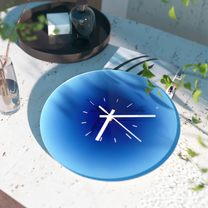 Farverig Vægur med Stille Urværk – Glasramme i 30cm & 35cm