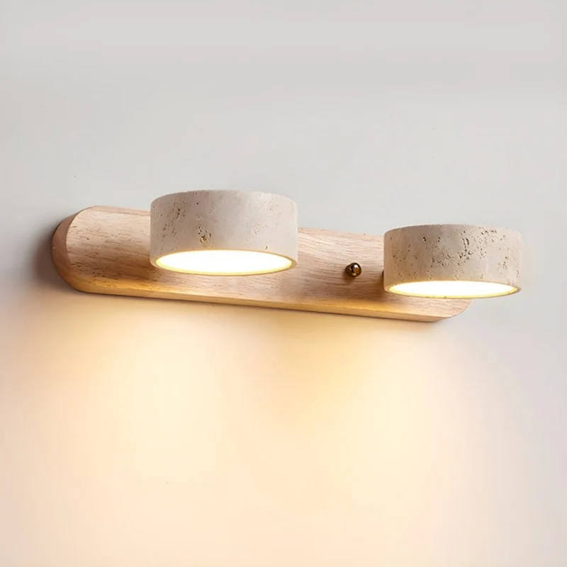 Elegant LED Væglampe i Travertin med Japandi Design