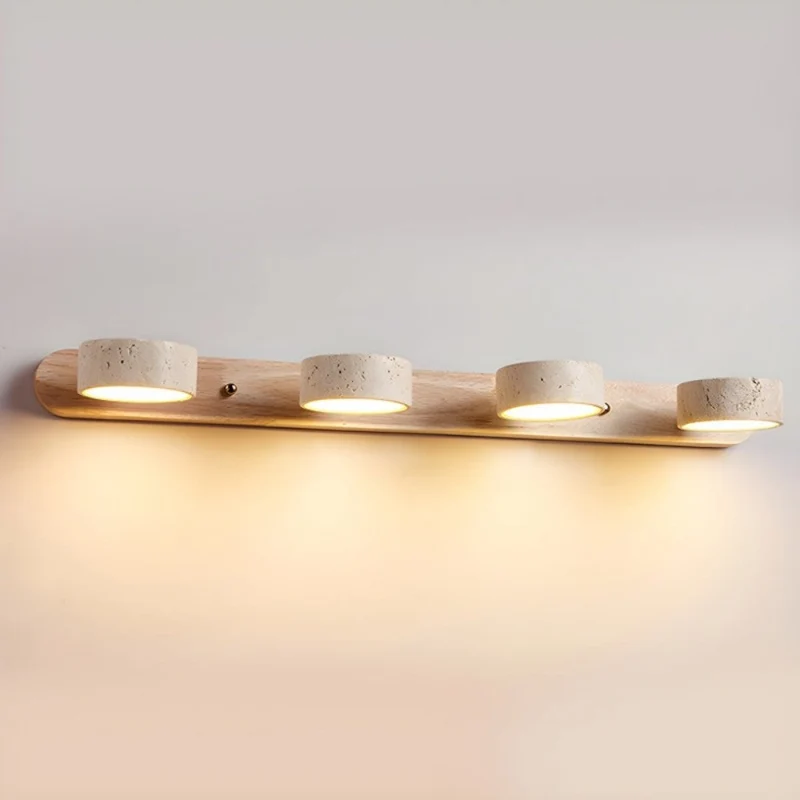 Elegant LED Væglampe i Travertin med Japandi Design