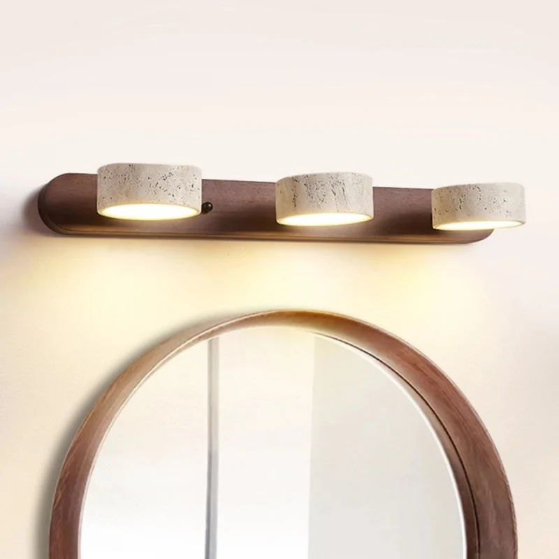 Elegant LED Væglampe i Travertin med Japandi Design