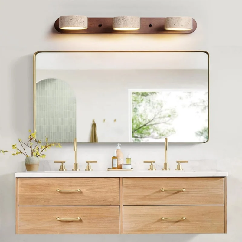 Elegant LED Væglampe i Travertin med Japandi Design