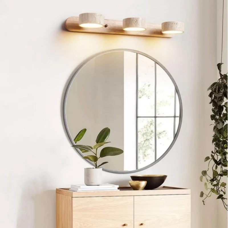 Elegant LED Væglampe i Travertin med Japandi Design